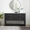 DKBURHEGRWM Graphite and Faux Marble 4-Door Wood Buffet