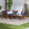 GOWSAN6PCTDBBU Sanibel Navy Blue Modular 6 Piece Acacia Patio Set