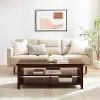 GRO48CTDW Groove Dark Walnut Coffee Table with Shelf