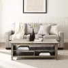 GRO48CTGW Groove Gray Wash Coffee Table with Shelf