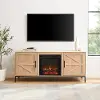 HOUF9ECO Houston Coastal Oak 58 Barn Door Fireplace TV Stand