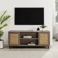 JLLM2FAG Jillian Driftwood Rattan-Door 58 TV Stand