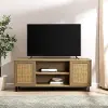 JLLM2FCO Jillian Coastal Oak Rattan-Door 58 TV Stand