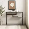 MAYL2KDW Maya Dark Walnut Floating Shelf Entryway Table