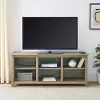 MSET58COAG Mission Driftwood Slatted Side 58 TV Stand
