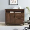 NORMHO42DW Norman Dark Walnut Secretary Desk with Keyboard Tray