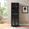 PRLD3DGR Pearl Graphite 72 Bar Cabinet with Hutch