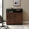 RVHO40SDDW Ravi Dark Walnut 3-Drawer Secretary Desk