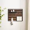 SLAA2ADW Slat Dark Walnut Wood and Metal Wall Organizer
