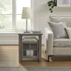 SSTGDGW Simplicity Gray Wash Side Table with Glass Door