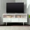 W52IV3DCRNWH Ivy Mid Century 52 White Corner TV Stand