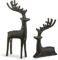 Assorted 8 Inch Matte Black Deer