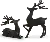 Assorted 11.5 Inch Matte Black Deer