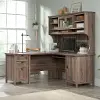Costa Walnut L-Shaped Desk and Hutch