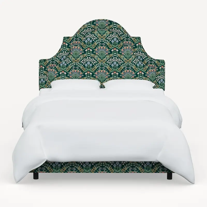 182BEDRPCBREMRLCB Rifle Paper Co. Marion Bramble Emerald Queen Bed