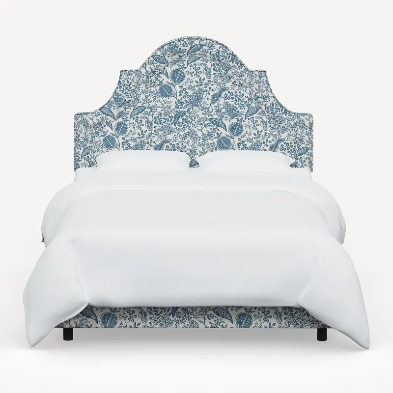 184BEDRPCPMBLULCB Rifle Paper Co. Marion Blue Pomegranate Cal-King Bed