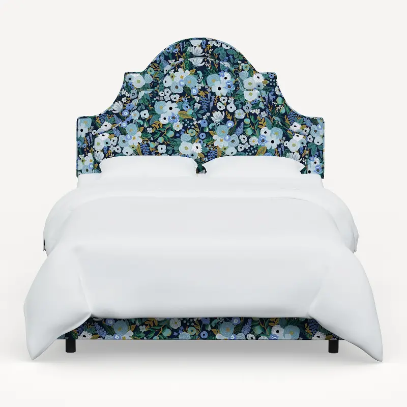 180BEDRPCGRPRBLULCB Rifle Paper Co Marion Garden Party Blue Twin Bed
