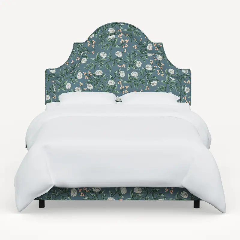 184BEDRPCPNEMRLCB Rifle Paper Co Marion Emerald Peonies Cal-King Bed