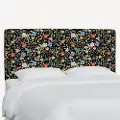 484CRPCSTFLBLKLCB Rifle Paper Co Elly Black Strawberry Fields Cal-King Headboard