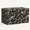 4325STRPCSTFLBLKLCB Rifle Paper Co. Willie Black Strawberry Fields Storage Bench