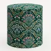 90-2RPCBREMRLCB Rifle Paper Co. Billie Bramble Emerald Round Ottoman