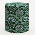 90-2RPCBREMRLCB Rifle Paper Co. Billie Bramble Emerald Round Ottoman