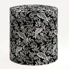 90-2RPCCNBLCRMLCB Rifle Paper Co. Billie Canopy Black & Cream Round Ottoman