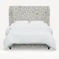 973BEDRPCAVBLKCRMLCB Rifle Paper Co Hawthorne Aviary Cream and Black King Wingback Bed