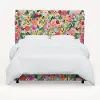 970BEDRPCGRPRTLCB Rifle Paper Co Hawthorne Garden Party Pink Twin Wingback Bed