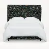 970BEDRPCMNBLKLCB Rifle Paper Co Hawthorne Menagerie Black Twin Wingback Bed