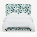 970BEDRPCPCBLWHLCB Rifle Paper Co Hawthorne Blue Peacock Twin Wingback Bed