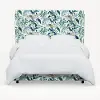 974BEDRPCPCBLWHLCB Rifle Paper Co Hawthorne Blue Peacock Cal-King Wingback Bed