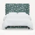 971BEDRPCPNEMRLCB Rifle Paper Co Hawthorne Emerald Peonies Full Wingback Bed