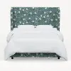 974BEDRPCPNEMRLCB Rifle Paper Co Hawthorne Emerald Peonies Cal-King Wingback Bed