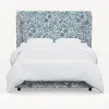 970BEDRPCPMBLULCB Rifle Paper Co Hawthorne Blue Pomegranate Twin Wingback Bed