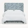 970BEDRPCPMBLULCB Rifle Paper Co Hawthorne Blue Pomegranate Twin Wingback Bed
