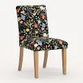 63-6NATRPCSTFLBLKLCB Rifle Paper Co. Black Strawberry Fields Dining Chair