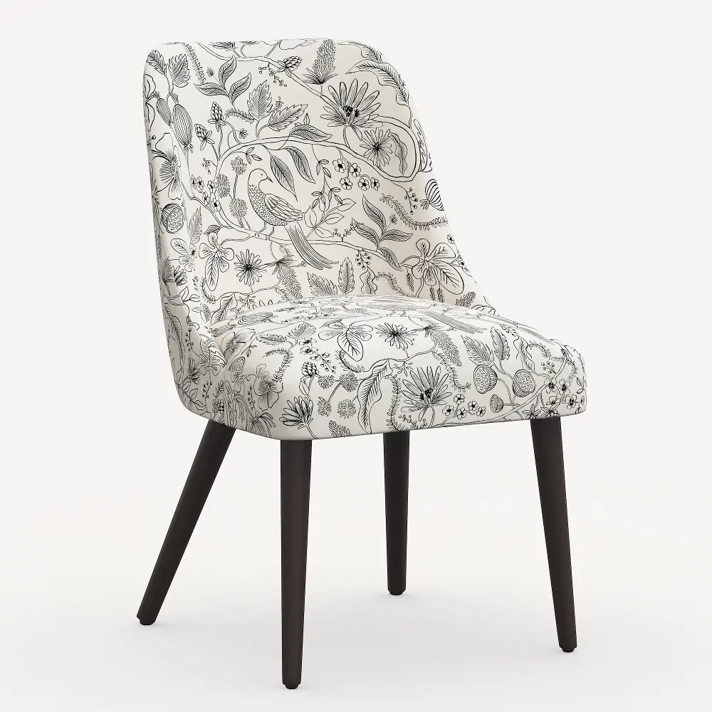 84-6RPCAVBLKCRMLCB Rifle Paper Co. Clare Aviary Cream & Black Dining Chair-1