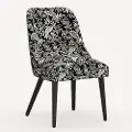 84-6RPCCNBLCRMLCB Rifle Paper Co. Clare Canopy Black & Cream Dining Chair