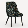 84-6RPCMNBLKLCB Rifle Paper Co. Clare Menagerie Black Dining Chair