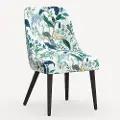 84-6RPCPCBLWHLCB Rifle Paper Co. Clare Blue Peacock Dining Chair