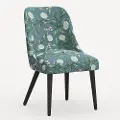 84-6RPCPNEMRLCB Rifle Paper Co. Clare Emerald Peonies Dining Chair