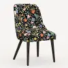 84-6RPCSTFLBLKLCB Rifle Paper Co. Clare Black Strawberry Fields Dining Chair