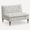 2206RPCAVBLKCRMLCB Rifle Paper Co. Louie Aviary Cream & Black Armless Loveseat
