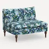 2206RPCGRPRBLULCB Louie Blue Floral Armless Loveseat - Skyline Furniture