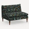 Rifle Paper Co. Louie Menagerie Black Armless Loveseat