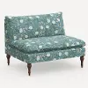 2206RPCPNEMRLCB Rifle Paper Co. Louie Emerald Peonies Armless Loveseat