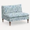 2206RPCPMBLULCB Louie Blue and Cream Armless Loveseat - Skyline Furniture