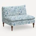 2206RPCPMBLULCB Rifle Paper Co. Louie Blue Pomegranate Armless Loveseat