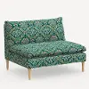 3206NATRPCBREMRLCB Rifle Paper Co. Louie Emerald Green Armless Loveseat